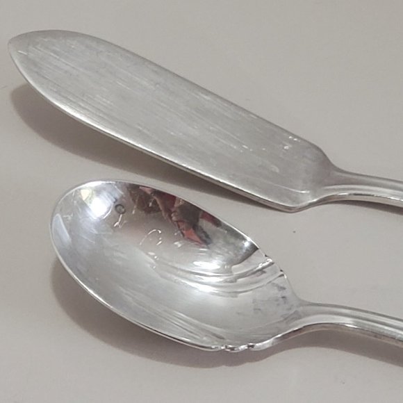2pc Rogers Bros ETERNALLY YOURS Serving Utensils Sugar Spoon Butter Cheese Knife - Picture 7 of 8